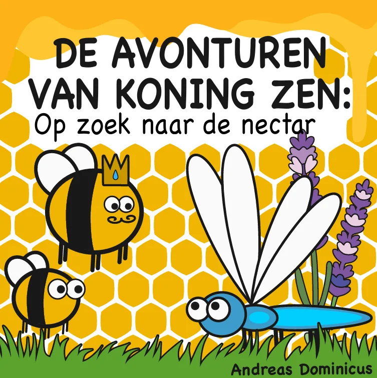 Boekomslag van Op zoek naar de nectar, toekomstig prentenboek over bijen, bloemen en natuur